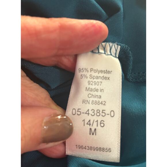 June + Vie teal blue knit maxidress, minimalist, travel, feminine, day to night - Picture 6 of 6